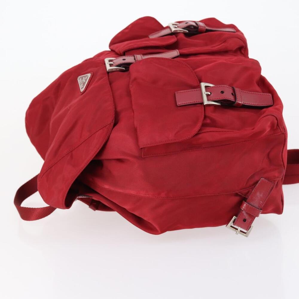 PRADA Backpack Nylon Red Silver Auth 154157 - Picture 4 of 16